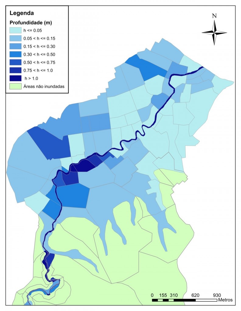 mapa de inundação